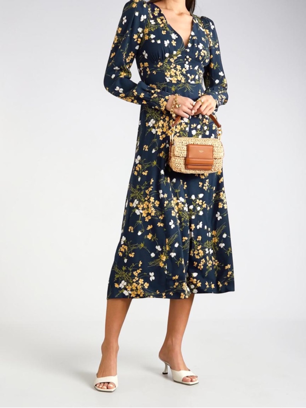Reformation NWT Everett Floral Midi Dress in Gemini | Size 6 | Orig $328